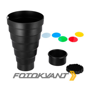 Узкоугольная насадка с цветными фильтрами, сотами байонет Elinchrom Fotokvant SNOOT-19EL тубус