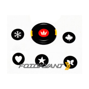 Крышка с насадками для фигурного боке 5 масок для 77 мм Fotokvant CAP-77х05