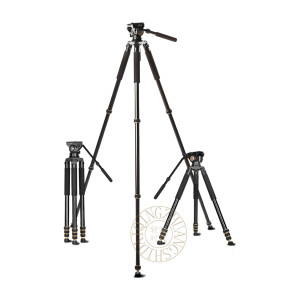 Видео штатив профессиональный 188 см и нагрузкой 18 кг QZSD Q680A 