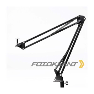 Кронштейн-крепление на струбцине для легких камер и освещения настольный пантограф Fotokvant LSS-11