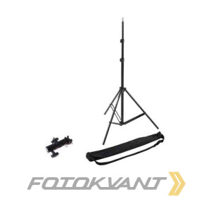 Стойка легкая 210 см с креплением для вспышки и зонта с чехлом, максимальная нагрузка до 2 кг Fotokvant LS-2101B KIT