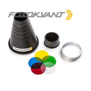 Узкоугольная насадка с цветными фильтрами, сотами байонет Elinchrom Fotokvant SNOOT-22-EL тубус