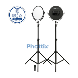 Комплект постоянного освещения 100Вт 3200-5600K с пультом д/у Nuada R3 II LED Light Twin Kit Set Phottix Светодиодный осветитель панель круглая