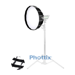 Раскладной софтрефлектор серебряный октобокс 60 см байонет Bowens Phottix (82762) Rani 60 Folding Beauty Dish софтбокс