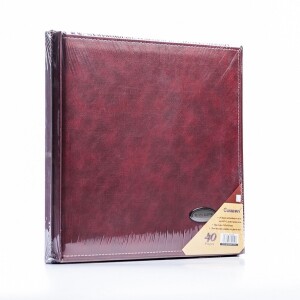 Фотоальбом кожаный в подарочной коробке бордовый 40 белых страниц Albonny AML-2732-40--M 