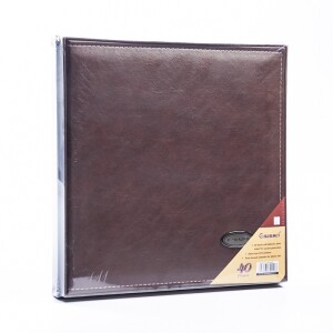 Фотоальбом кожаный в подарочной коробке темный шоколад 40 белых страниц Albonny AML-2732-40-D