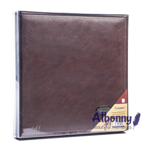 Фотоальбом кожаный в подарочной коробке темный шоколад 40 белых страниц Albonny AML-2732-40-D