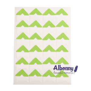 Уголки для фотоальбомов зеленые Albonny PC-022 Green для крепления фотографий