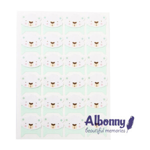 Уголки для фотоальбомов белый медвежонок Albonny PC-011 Polar bear для крепления фотографий