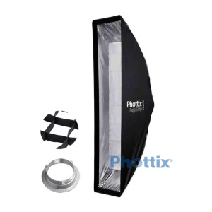 Комплект быстрораскладной стрипбокс серии Raja с сотами 30х140 см и адаптером Bowens Phottix (82725) Raja Strip 30х140 софтбокс