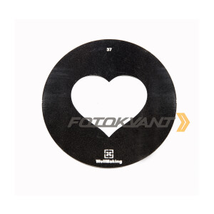 Маска гобо Ø 58 мм сердце Fotokvant GMW-37 Gobo mask для оптических насадок