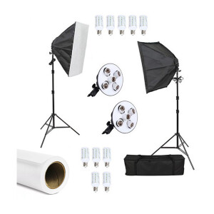 Комплект постоянного освещения светодиодный 250Вт 5500K с белым фоном Fotokvant LED-5 KIT+BGP-1310-93