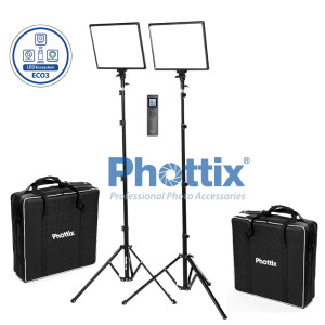 Комплект постоянного освещения с пультом д/у 80Вт 2500-8500K Nuada S3 II LED Light Twin Kit Set Phottix (81423)