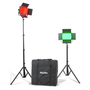 Комплект постоянного освещения с пультом д/у 80 Вт 2500-8500K Kali50R Studio RGB Twin Kit Set Phottix (81446)