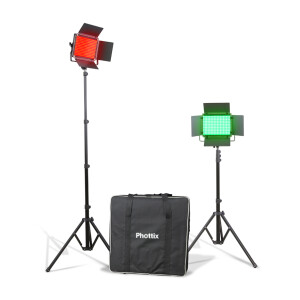 Комплект постоянного освещения RGB 80Вт 2500-8500K с пультом д/у Kali50R Studio RGB Twin Kit Set Phottix Светодиодный осветитель панель